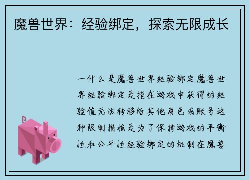 魔兽世界：经验绑定，探索无限成长